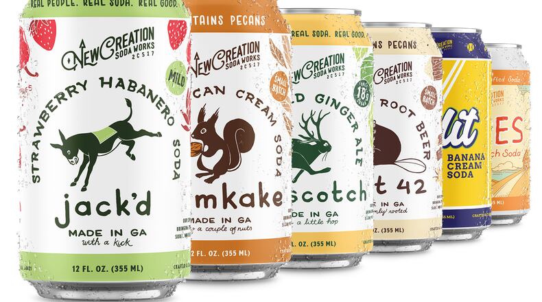New Creation Soda Works produces six soft-drink flavors. (Courtesy of New Creation Soda Works/Hierogram)