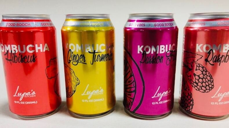 Lupa’s Kitchen is the first Georgia company offering kombucha in cans, which makes the product more portable, while keeping it fresh and flavorful. CONTRIBUTED BY LUPA’S KITCHEN