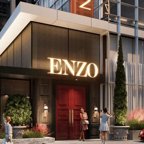 A rendering of Enzo Steakhouse & Bar's forthcoming Midtown location, which will open at the Epicurean Atlanta hotel inside the Reverence space. (Courtesy of Rule Joy Trammell + Rubio)