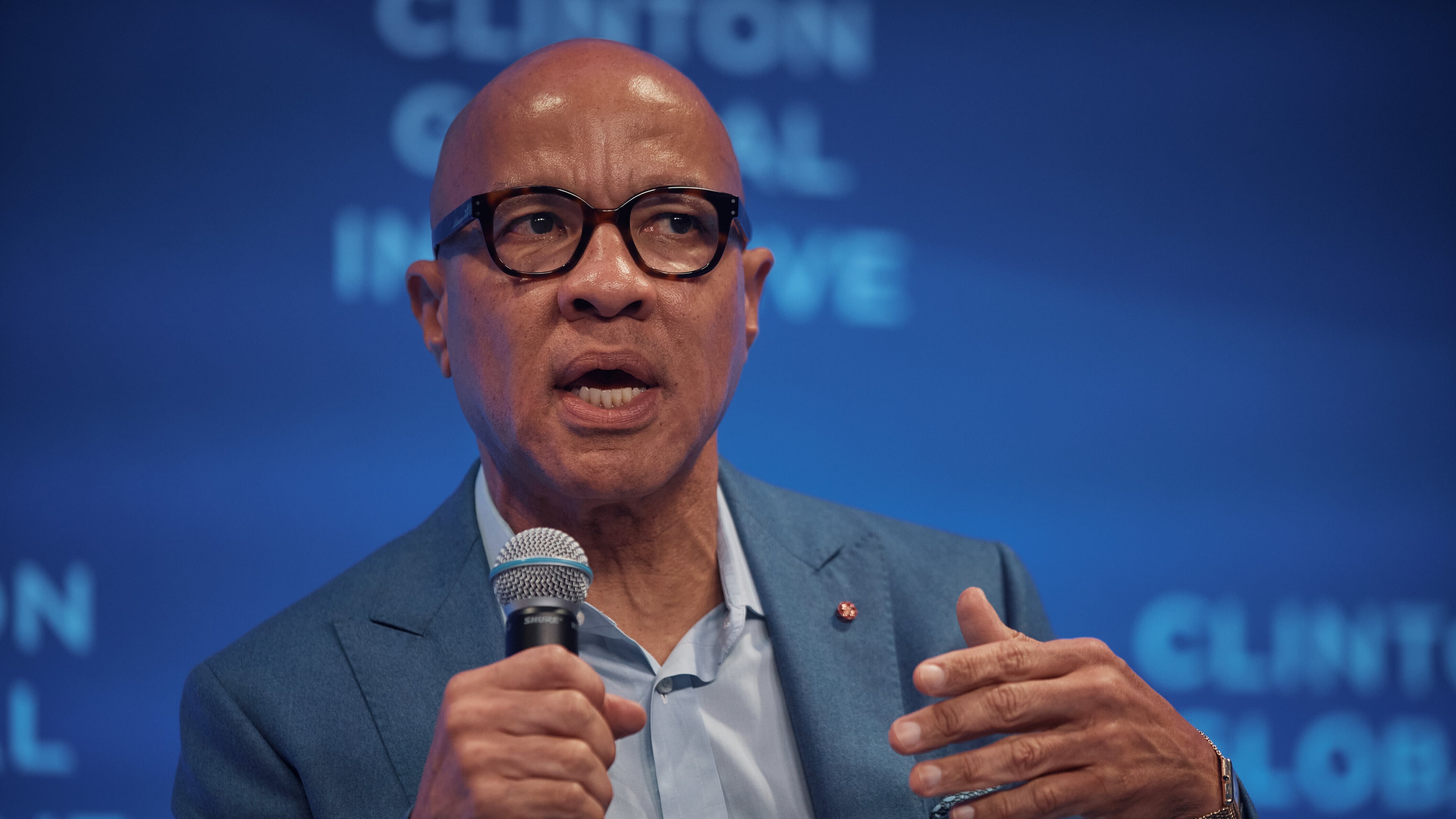 Darren Walker, President, Ford Foundation speaks during the Clinton Global Initiative, on Wednesday, Sept. 24, 2025, in New York. (AP Photo/Andres Kudacki)