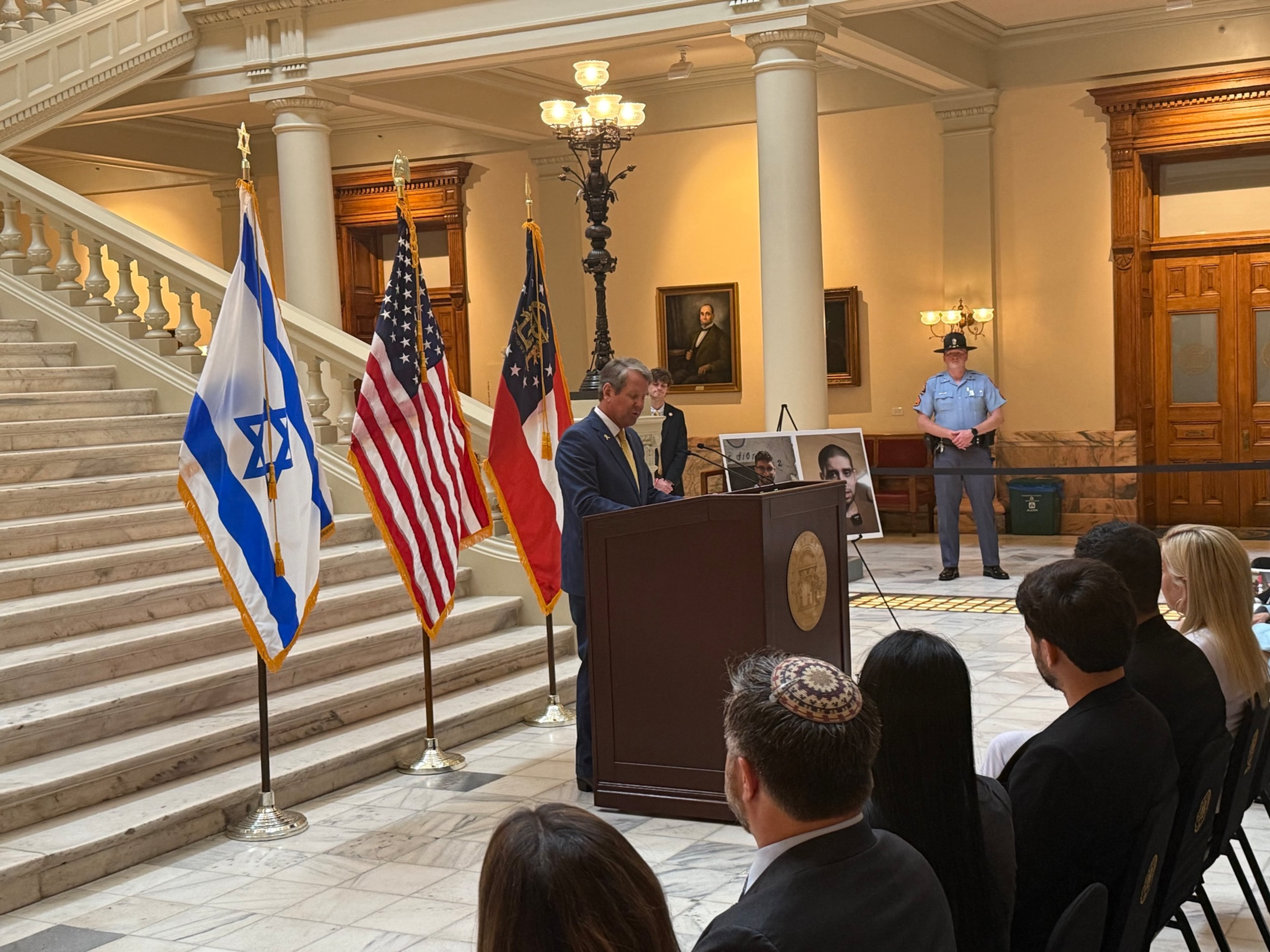 Gov. Brian Kemp tells Jewish leaders that he supports Israel’s quest to free Israeli hostages taken captive by Hamas in Gaza.