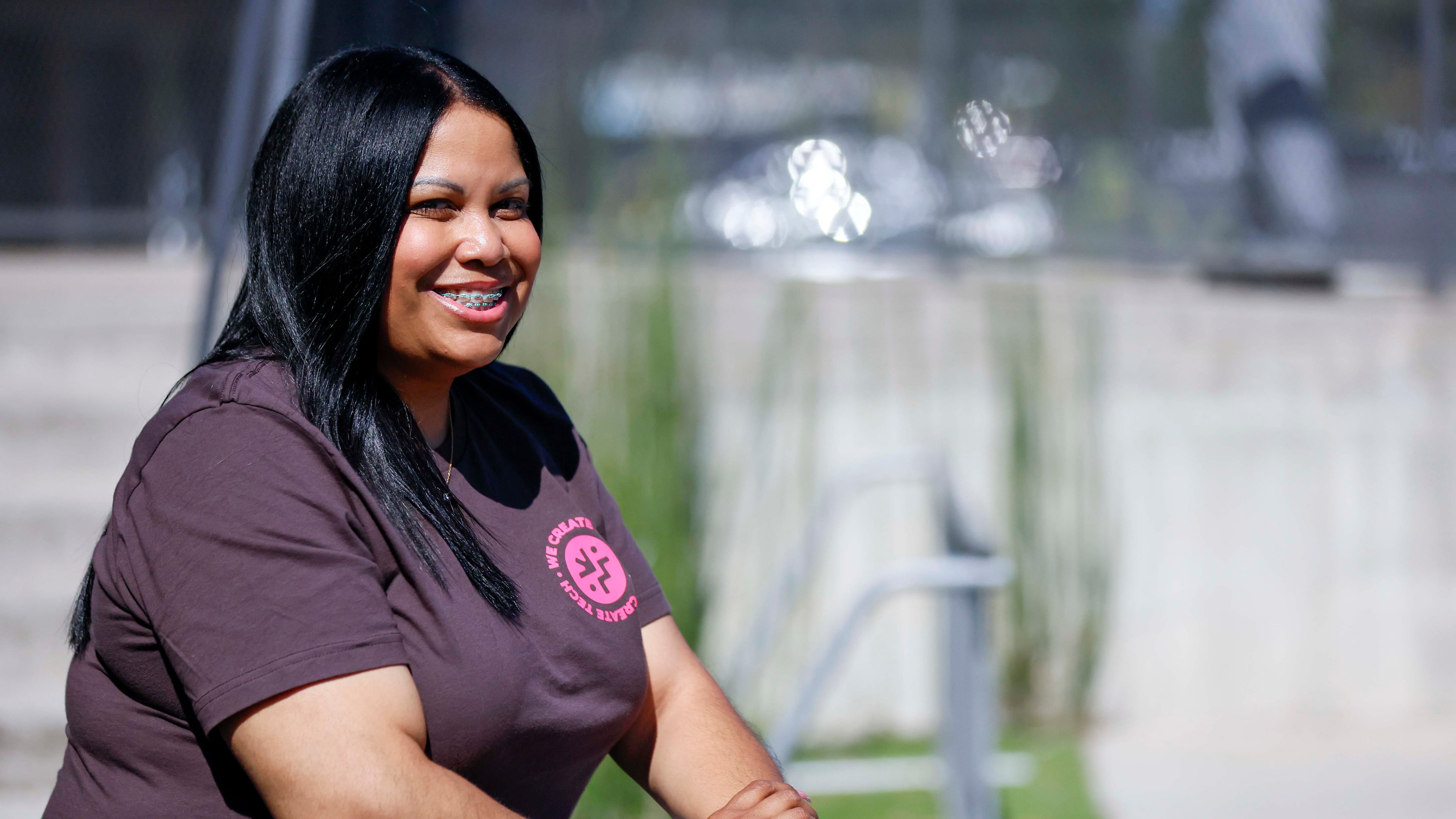 Shana Sanders, the founder and CEO of We Create Tech, is an educator, creative technologist, mom and speaker whose work focuses on innovation, equity and culture. (Miguel Martinez/AJC)