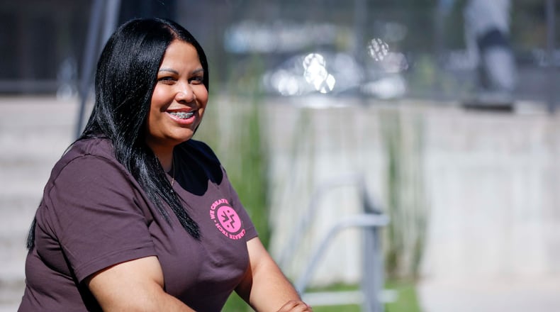 Shana Sanders, the founder and CEO of We Create Tech, is an educator, creative technologist, mom and speaker whose work focuses on innovation, equity and culture. (Miguel Martinez/AJC)