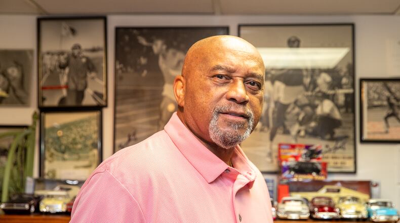 Tommie Smith, the Olympian who raised his fist in protest during the 1968 Summer Olympics awards ceremony after breaking the world record and winning the 200-meter sprint in Mexico City, is the co-author of the graphic memoir "VIctory. Stand! Raising My Fist for Justice." (Jenni Girtman for The Atlanta Journal-Constitution)