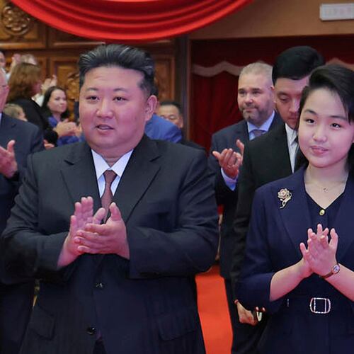 FILE - In this photo provided by the North Korean government, North Korean leader Kim Jong Un, center left, and his daughter, center right, arrive at the East Pyongyang Grand Theatre in Pyongyang, North Korea, June 29, 2025. Independent journalists were not given access to cover the event depicted in this image distributed by the North Korean government. The content of this image is as provided and cannot be independently verified. (Korean Central News Agency/Korea News Service via AP, File)