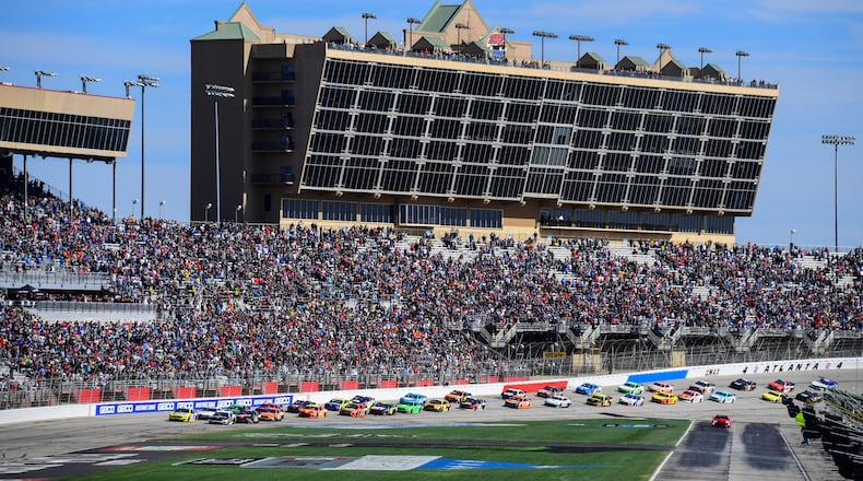 This colorful scene from last year's Folds of Honor QuikTrip 500 won't be replayed this March, compliments of the coronavirus.(AP Photo/Scott Cunningham, File)
