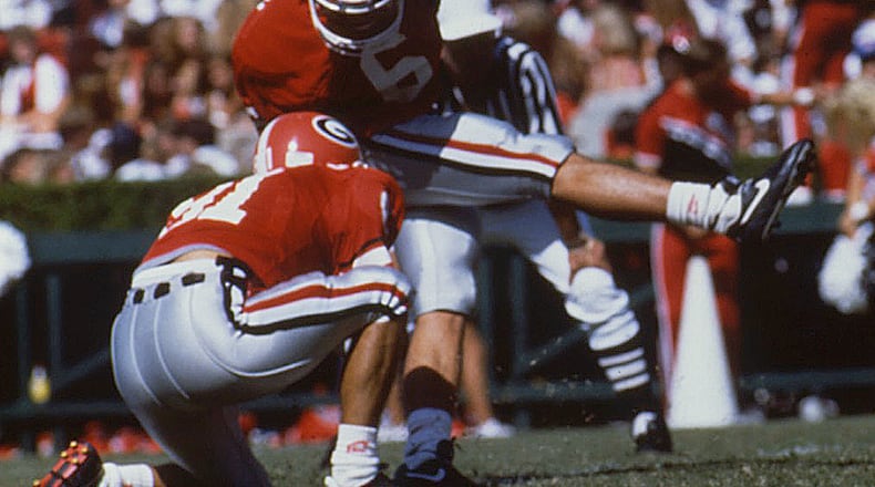 Former Georgia kicker Kanon Parkman was known for making two game-winning field goals to beat Georgia Tech in the 1990s. He died this week in Cumming at the age of 48. (Photo from UGA Sports Communications)