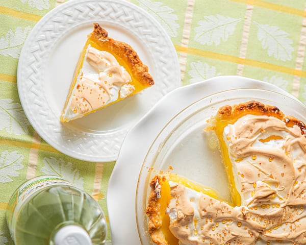Vinegar, not lemon, adds bright flavor notes to this transparent pie recipe. (Aaliyah Man for the AJC)