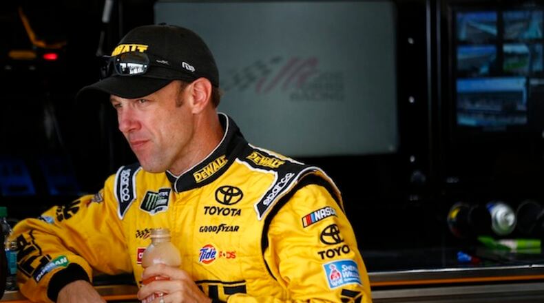 Matt Kenseth (20) hangs out in the garage on Nov. 17, 2017 prior to practice for the Ford EcoBoost 400 at Homestead-Miami Speedway in Homestead, Fla. (Justin R. Noe Asp Inc/ASP/Zuma Press/TNS)