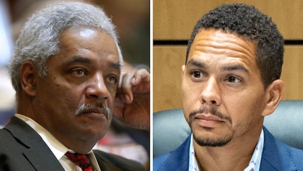 Former state Rep. Roger Bruce (left) and former Cobb County Board of Education member Jaha Howard are headed to a runoff for a metro Atlanta seat in the state Senate. (AJC file photos)