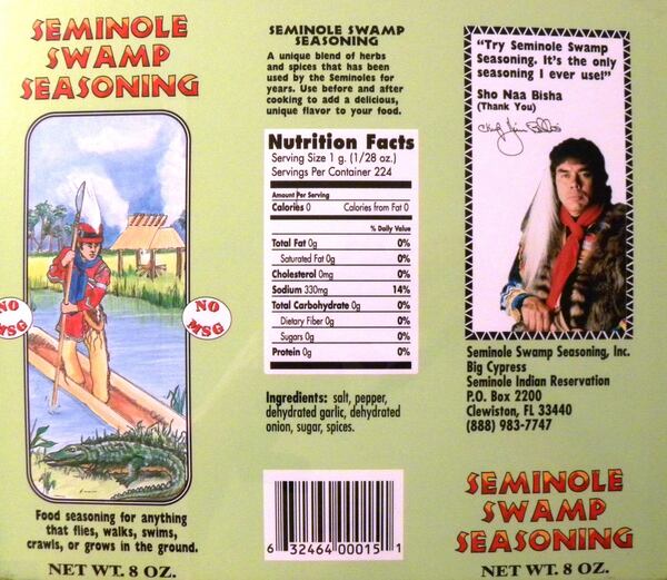 Seminole Swamp Seasoning. Courtesy of Seminole Swamp Seasoning