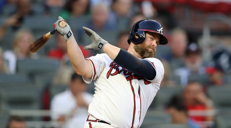 Braves catcher Brian McCann. Curtis Compton/ccompton@ajc.com