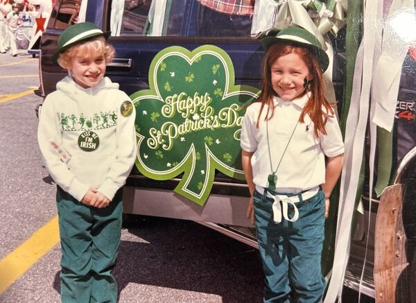 In a 1980s photo, Mike Riordan's sister Maggie Riordan (right) is shown with a friend. (Courtesy of the Riordan family)