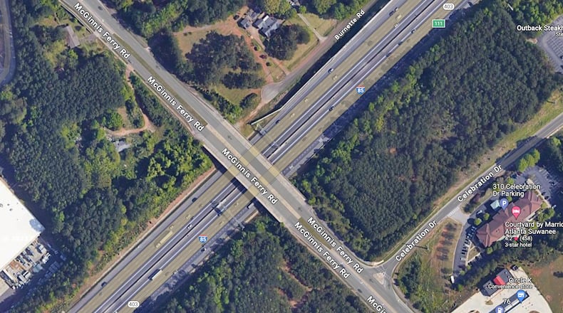 The Georgia Department of Transportation has approved construction of a new interchange at I-85/Ga. 403 at McGinnis Ferry Road. (Google Maps)