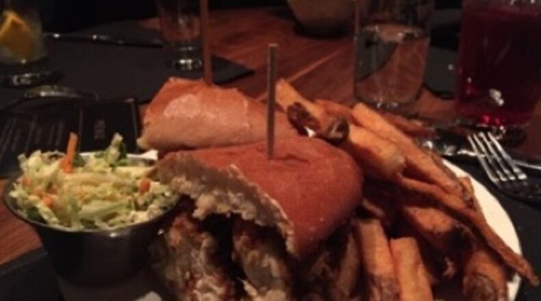 Photo credit: Springer Mountain fried chicken sandwich on an H&F bun at GA Chapter Room.