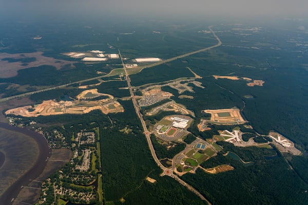 The initial phases of Heartwood at Richmond Hill include an industrial park, retail spaces near the I-95 interchange, a three-school campus and about 1,000 homes. Plans call for the addition of 9,000 more homes and expanded retail, including a supermarket and home improvement store, over the next two decades. (Photo courtesy of Raydient)
