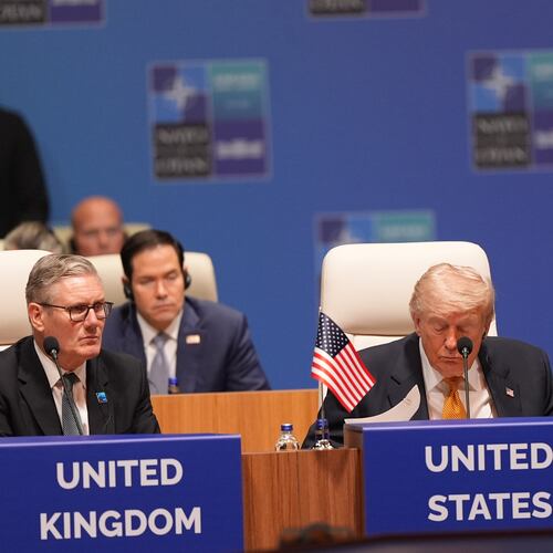 U.S. President Donald Trump, NATO Secretary General Mark Rutte, and Britain's Prime Minister Keir Starmer attend the plenary session at the NATO summit in Ankara, Turkey, Wednesday, July 8, 2026. (AP Photo/Alex Brandon)