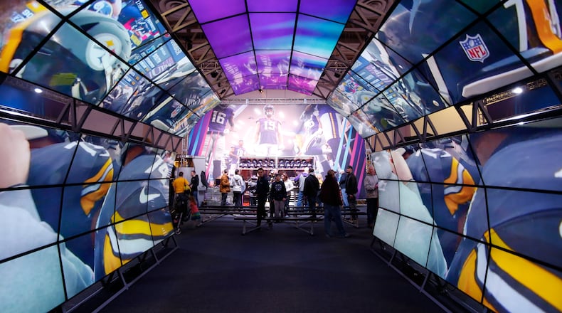 A scene from Super Bowl Experience at the Minneapolis Convention Center before last season’s Super Bowl LII.