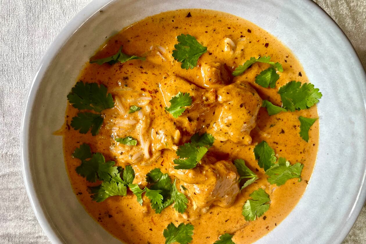 The Mughlai chicken curry at Desi Tadka is rich, creamy and bursting with spices. (Angela Hansberger for the AJC)