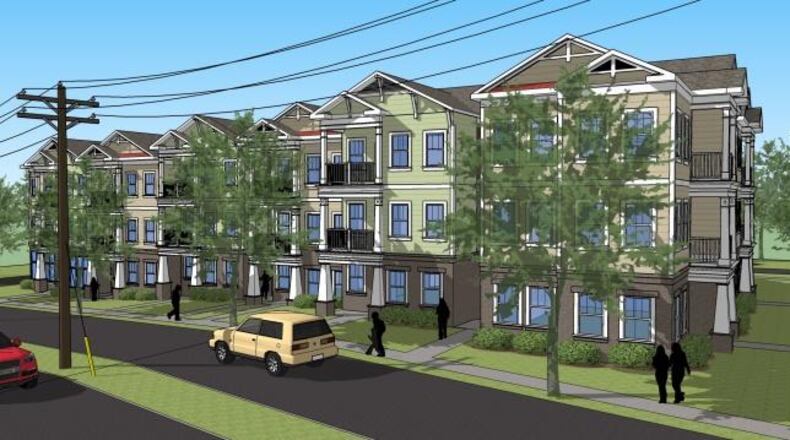 Artist rendition of Oakview Walk, on the site of the old 1111 Oakview community, razed last year. The new community is scheduled to open in April or May. Courtesy of the Decatur Housing Authority