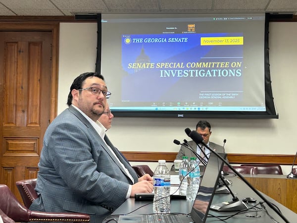 State Ethics Commission Executive Director David Emadi testifies before the Georgia Senate Special Committee on Investigations Thursday, Nov. 13, 2025. (David Wickert/AJC)