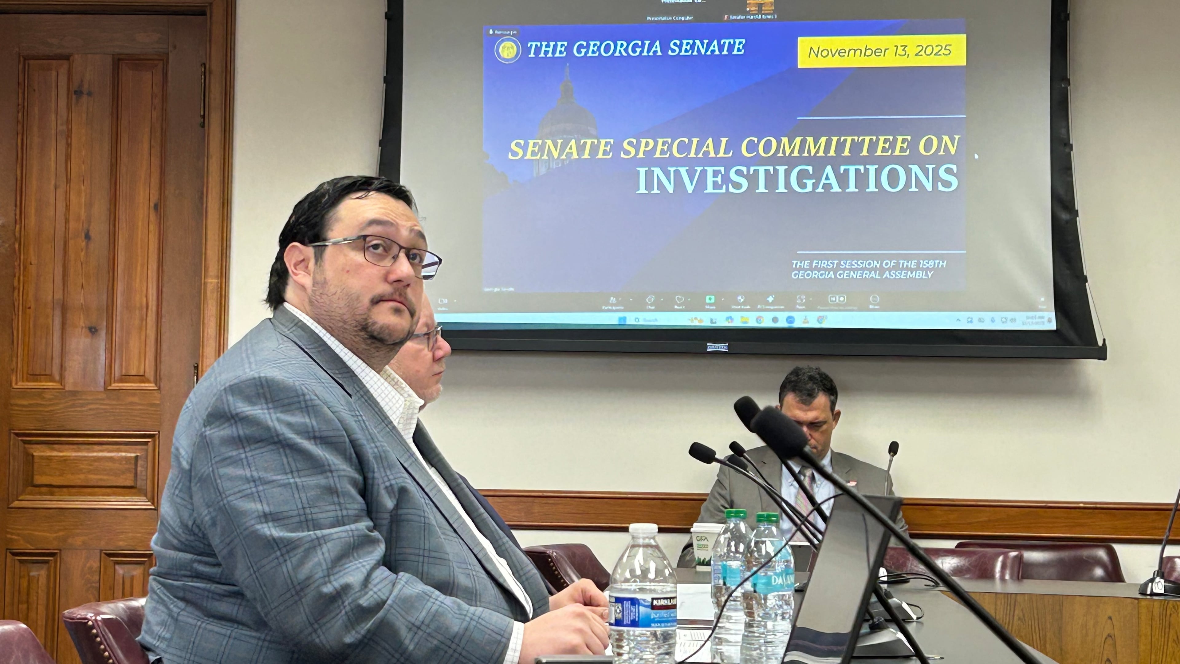State Ethics Commission Executive Director David Emadi testifies before the Georgia Senate Special Committee on Investigations Thursday. (David Wickert/AJC)