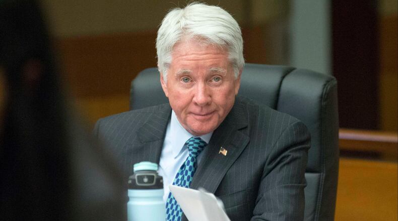 03/09/2018 -- Atlanta, GA - Claud "Tex" McIver sits with his attorneys as his trial resumed following a week’s hiatus on Monday, March 9, 2018. ALYSSA POINTER/ALYSSA.POINTER@AJC.COM