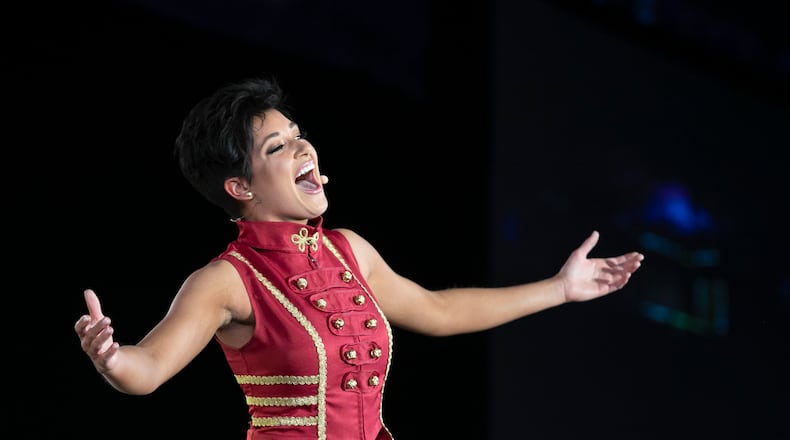 Miss Georgia Victoria Hill performs an aria in Miss America preliminary competition. Hill, of Canton, won the talent and on-stage interview preliminary awards ahead of Thursday's competition.