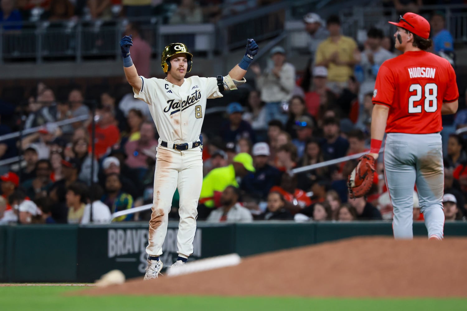 University of Georgia vs Georgia Tech in an NCAA baseball game at Truist Park