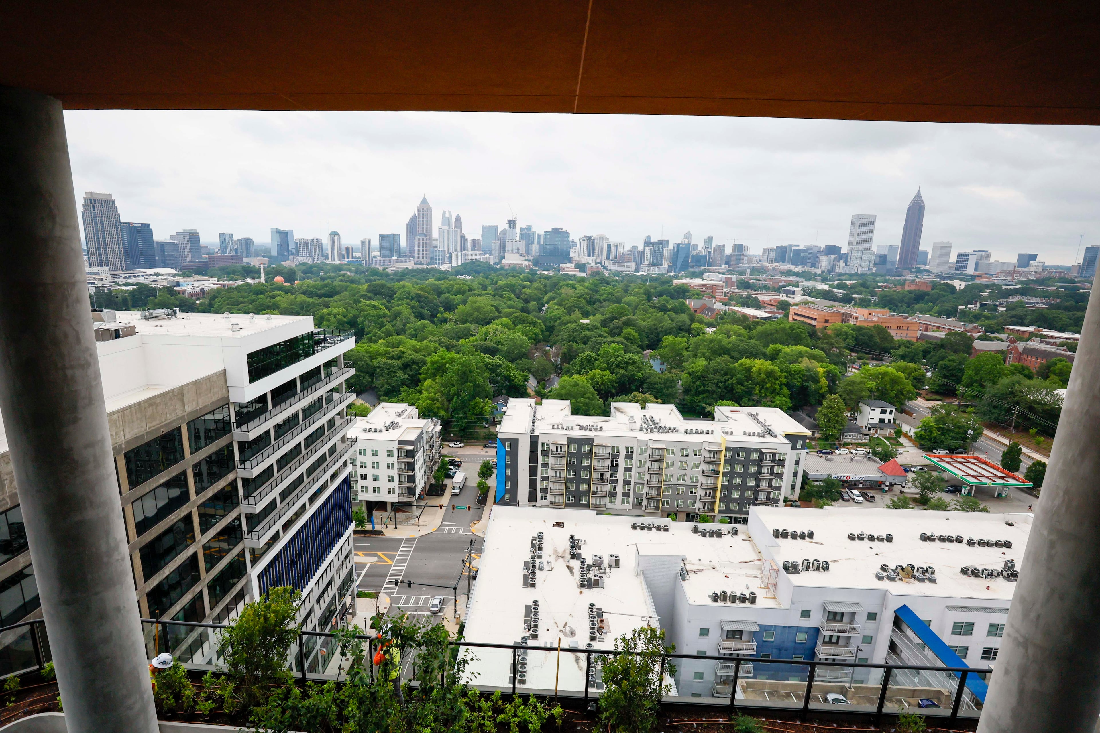 The Stella apartments at Star Metals in West Midtown offers a sweeping view of the Atlanta skyline.
(Miguel Martinez/ AJC)