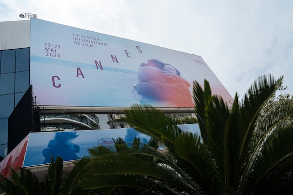 The Palais des festivals ahead of the 78th international film festival in Cannes, southern France, Sunday, May 11, 2025. The Cannes film festival runs from May 13 until May 24, 2025. (AP Photo/Lewis Joly)