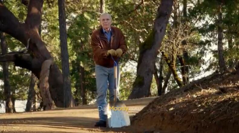 A shovel-wielding Dan Moody in his first campaign ad.