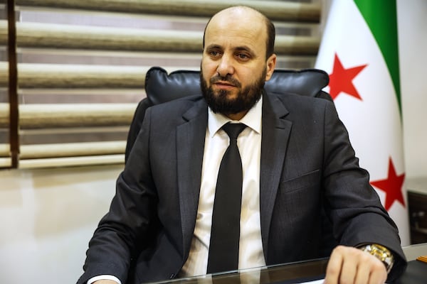 Syrian Minister of Energy, Mohammad Al-Bashir, speaks during an interview with the Associated Press in Damascus, Syria, Monday, June 30, 2025. (AP Photo/Ghaith Alsayed)