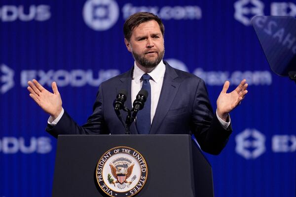 Vice President JD Vance speaks at Bitcoin 2025, Wednesday, May 28, 2025, in Las Vegas. (AP Photo/John Locher)