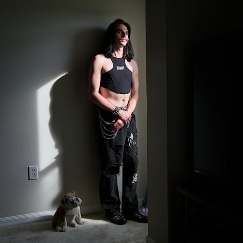 Elijah Button, 21, poses for a portrait in St. Cloud, Fla., Thursday, Aug. 13, 2026. (AP Photo/Jacquelyn Martin)