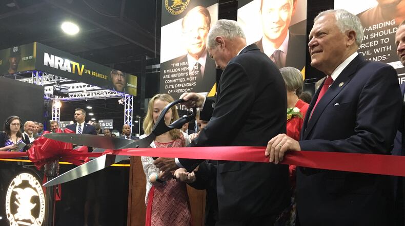 Gov. Nathan Deal at the ribbon-cutting ceremony opening the NRA convention in Atlanta. AJC/Greg Bluestein