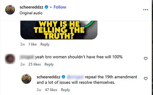 A screenshot of a social media post from David Alan Scheer II. 