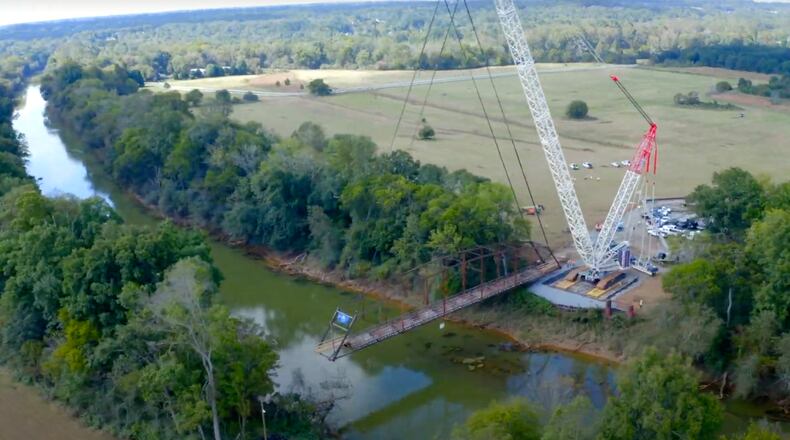 Approximately ten tons of salvaged steel from the 100-year-old Rogers Bridge will be evenly divided between Duluth and Johns Creek. (Courtesy City of Duluth)