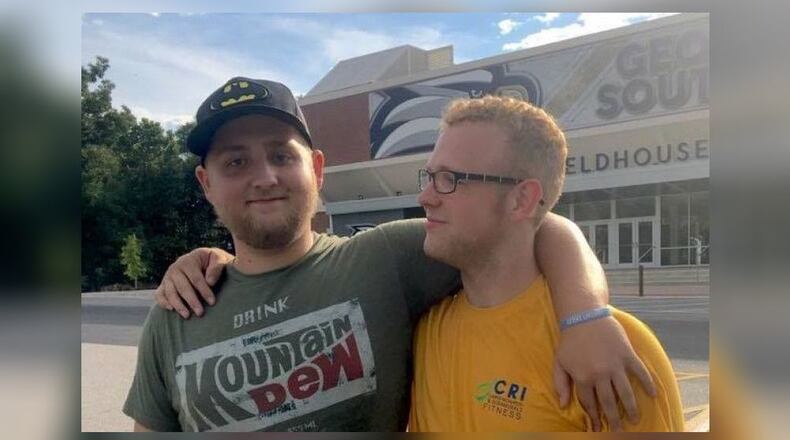 Georgia Southern students Garrett Harris (left) and Jack Deacon Harris were killed in a car crash on I-16 Sunday, the GSP said.