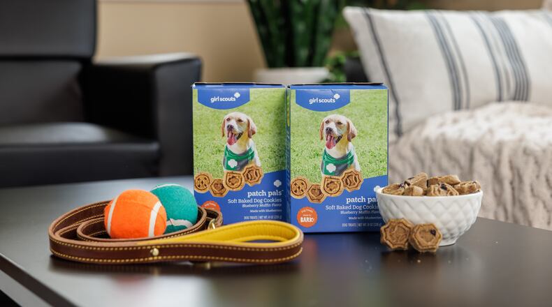 This Aug. 19, 2026 image provided by Girl Scouts of the USA shows their cookies for dogs – dubbed Patch Pals. (Girl Scouts of the USA via AP)