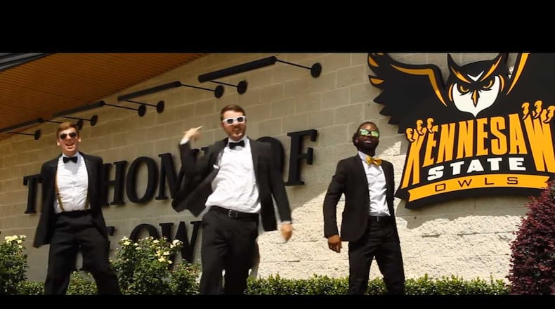 A still from Partita Studios' #HootyHoo Kennesaw State University marching band music video that it posted to YouTube.