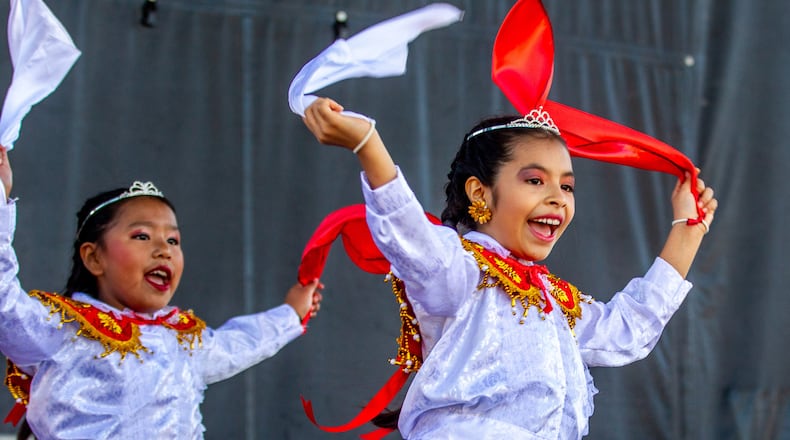 Aklla Sumaq, a Peruvian dance group, performs during the Johns Creek International Festival on Oct. 23, 2021. STEVE SCHAEFER FOR THE ATLANTA JOURNAL-CONSTITUTION