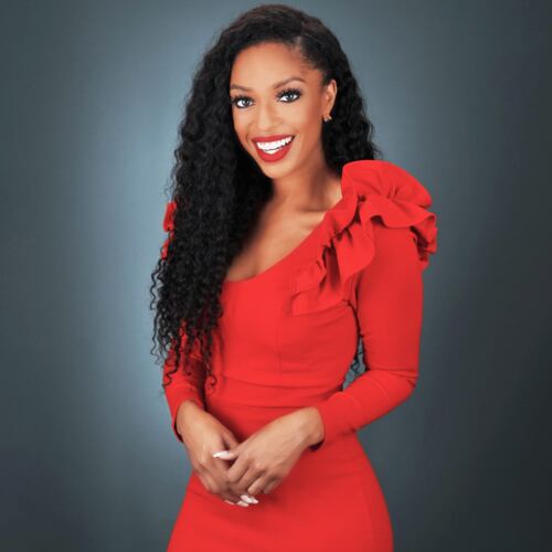 Francesca Amiker — after four years with 11Alive and several more as an E! News correspondent, joined V-103 in May. (Courtesy of E! Network)