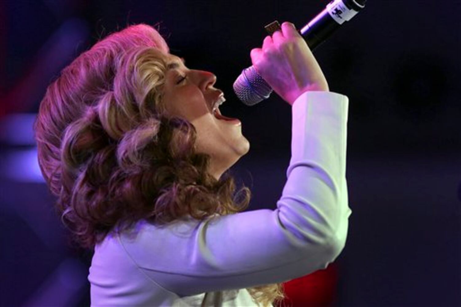 Beyonce at pre-Super Bowl news conference