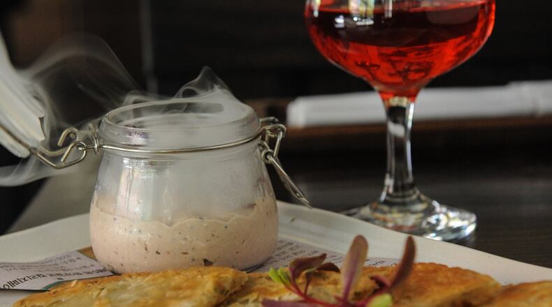 Veal Brain Spread with scallion pancakes and No Brain cocktail. (BECKY STEIN PHOTOGRAPHY)