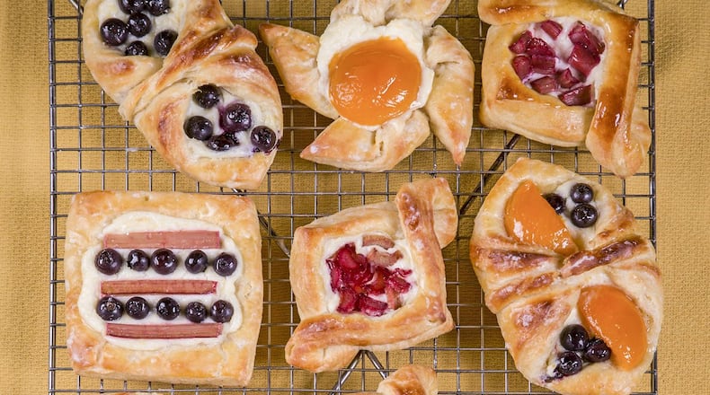 Danish pastries with lemon cream cheese filling and summer fruit on Thursday, June 1 ,2017 in Edina, Minn. (Jerry Holt/Minneapolis Star Tribune/TNS)