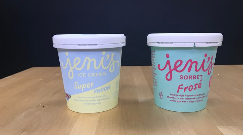 Supermoon ice cream and Frose sorbet, two new Jeni's flavors. / Photo by Erica Hernandez