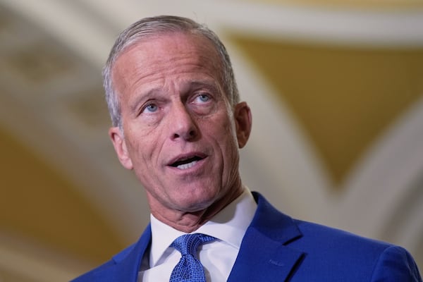 U.S. Senate Majority Leader John Thune is a Republican from South Dakota.