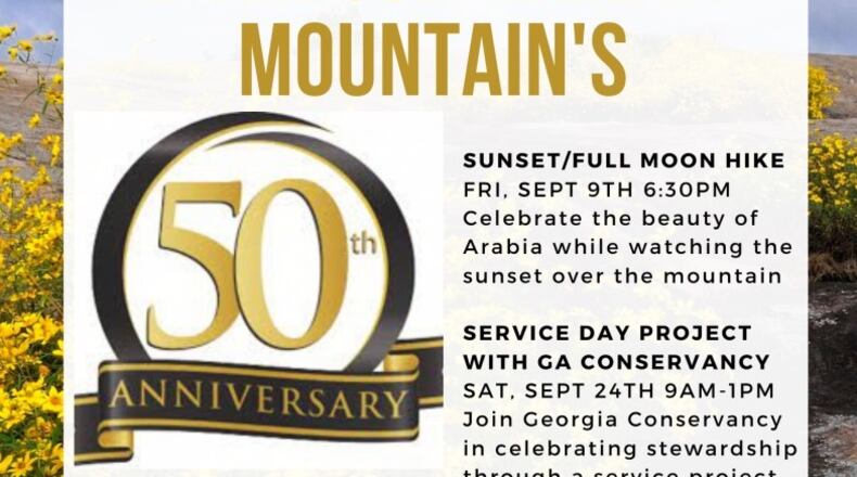 Open to the public, the 50th anniversary of the Davidson-Arabia Mountain Nature Preserves origin will be held from 10-11 a.m. Sept. 28 at Davidson-Arabia Mountain Nature Preserve, 3787 Klondike Road, Stonecrest. (Courtesy of DeKalb County)