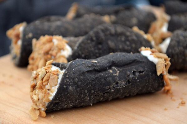 sweet and savory Cannoli with whipped cheese